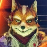 Fox McCloud looks out his cockpit.
