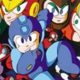 Mega Man appears next to Robot Masters.