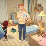 A Para holds a baby in a nursery in Paralives.