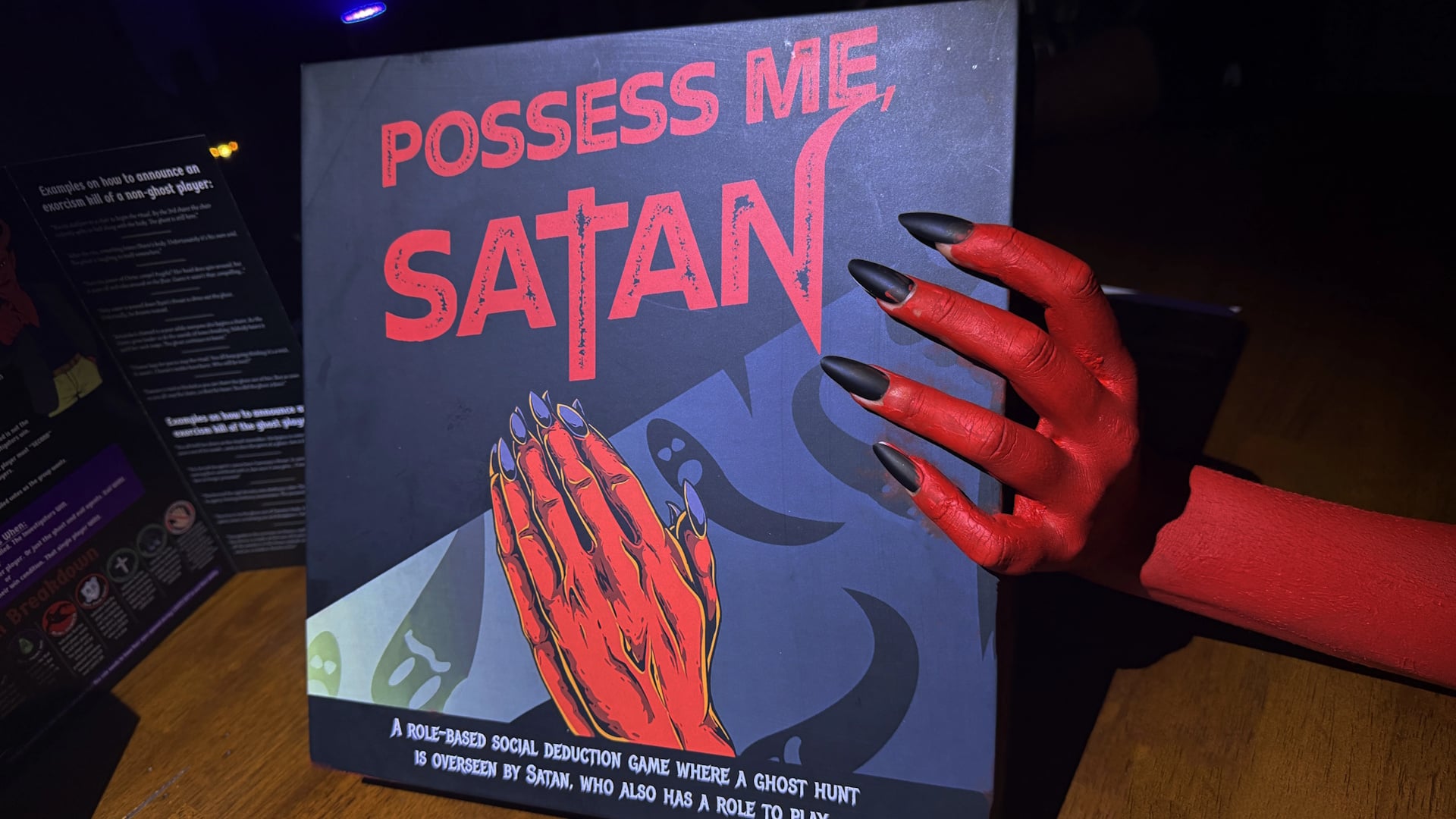 Satan gets his mitts on a copy of Possess Me, Satan.