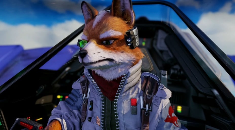 Star Fox appears in a cockpit.