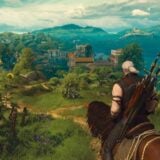 Geralt rides a horse to Toussaint.