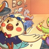 Key Art from Chico's Delivery featuring a bird waiter trying to serve a slice of pizza