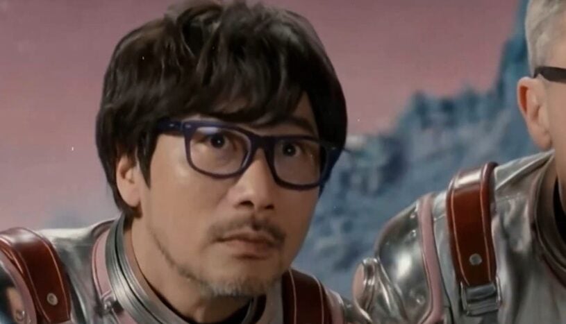 Hideo Kojima and Nicolas Winding Refn appear in an AI-generated sci-fi scene.