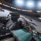 A pilot appears in a speeder.