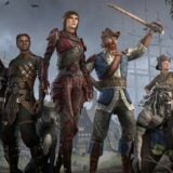 The Elder Scrolls characters appear in a line.