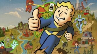 A Vault-Tec boy gives the thumbs up.