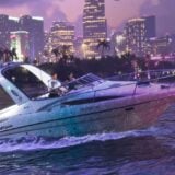 Jason and Lucia ride their speed boat.