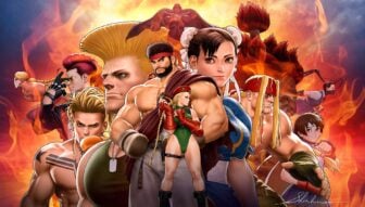 Art shows characters from Street Fighter.