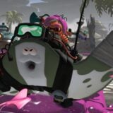 An Inkling rides a sting ray.