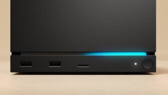 A Steam Machine sits on a table.