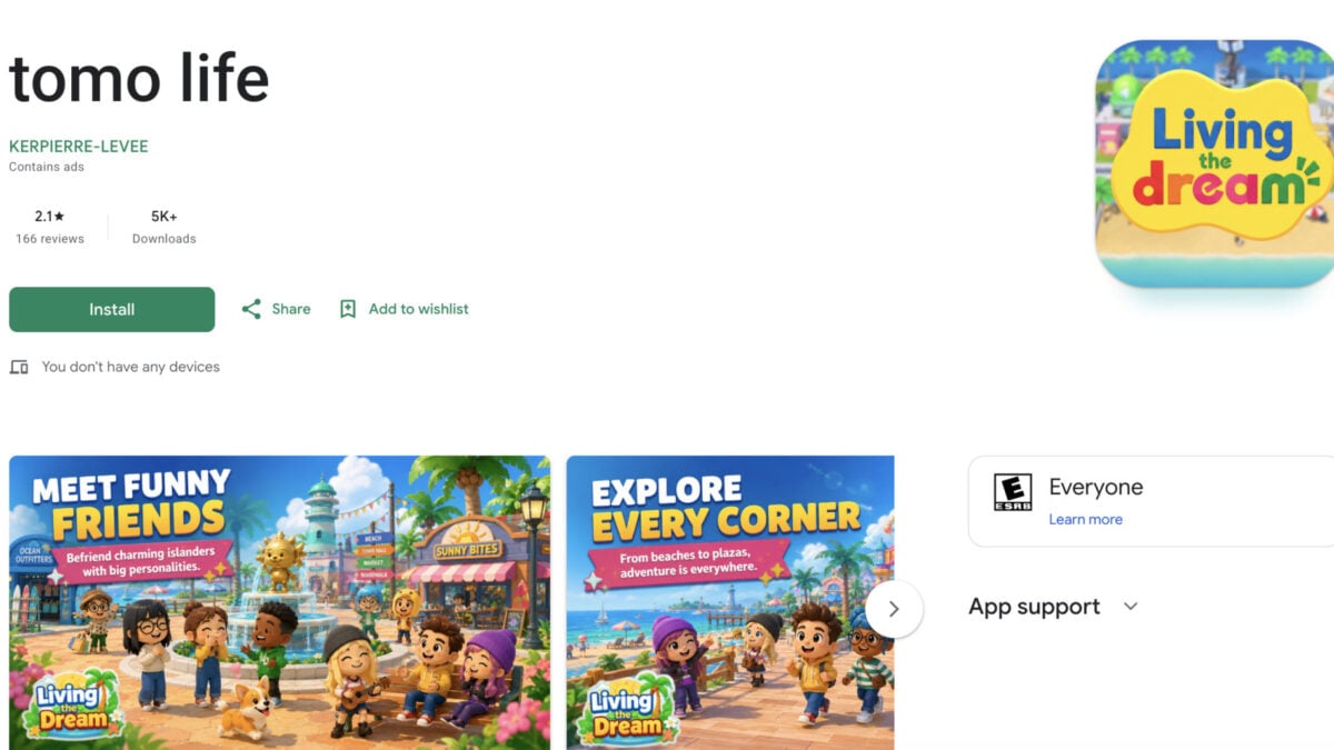 Google Play Store Deletes Clone Of Nintendo’s Tomodachi Life After It Gets Over 50,000 Downloads