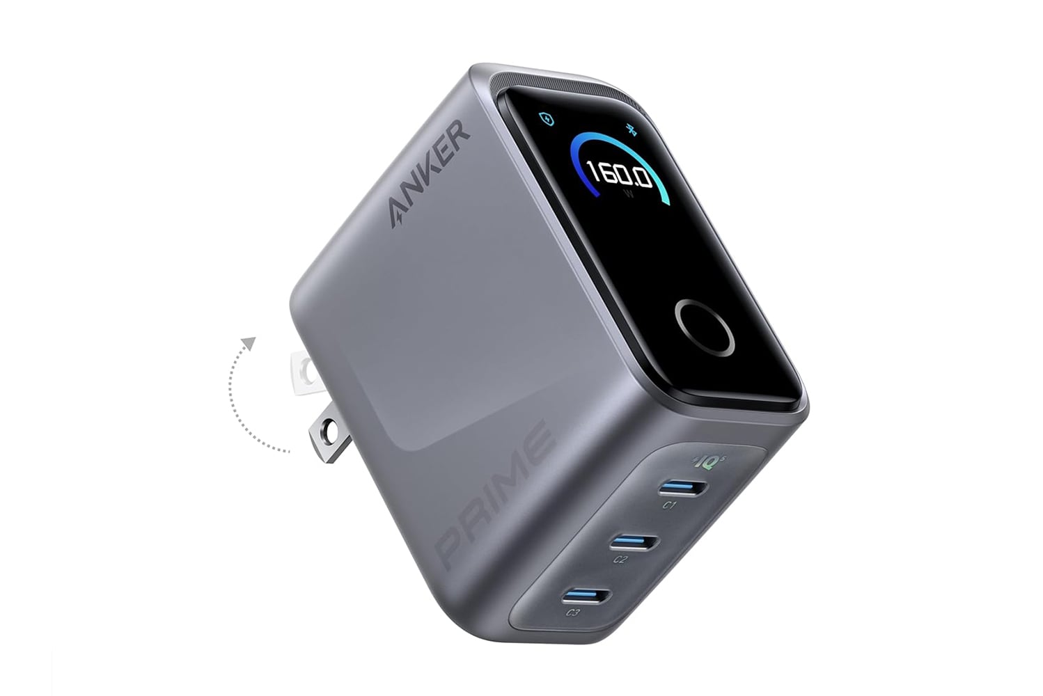 Anker Prime Charger,160w 3 Port Compact Gan Usb C Charger,