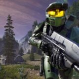 Screenshot of master chief from the Halo remake