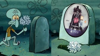 Squidward Lying At Grave Of Bloodborne Nickelodeon Sony