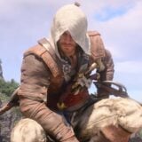 An assassin peers out from behind his hood.