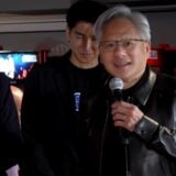 Nvidia's CEO appears in an arcade.