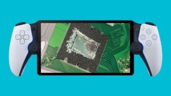 A PlayStation Portal shows an image of liquid metal leaking.