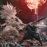 A man fights a dermon.