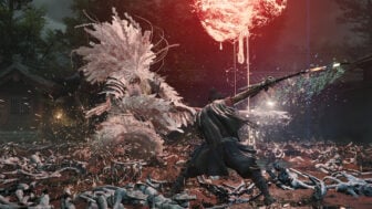 A man fights a dermon.
