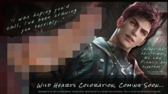 An image featuring a pixelated sex toy next to the character Valko from Love and Deepspace