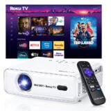 Aurzen Roku Tv D1r Smart Portable Outdoor Projector
