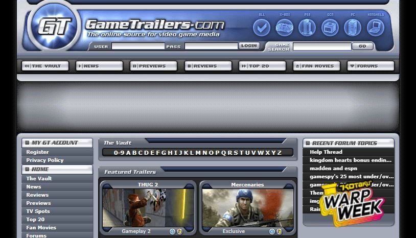 A screenshot shows a website layout for 2004.