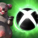 Scabby the rat next to the xbox logo
