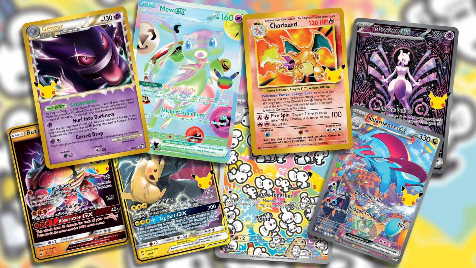 A selection of cards from 30th Celebration.