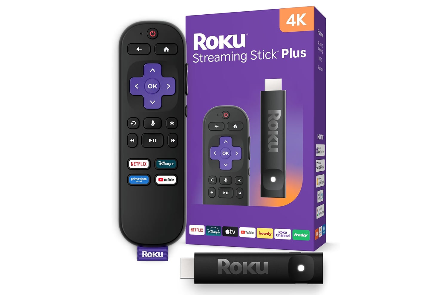 Roku Streaming Stick Plus With Voice Remote 4k & Hdr10+