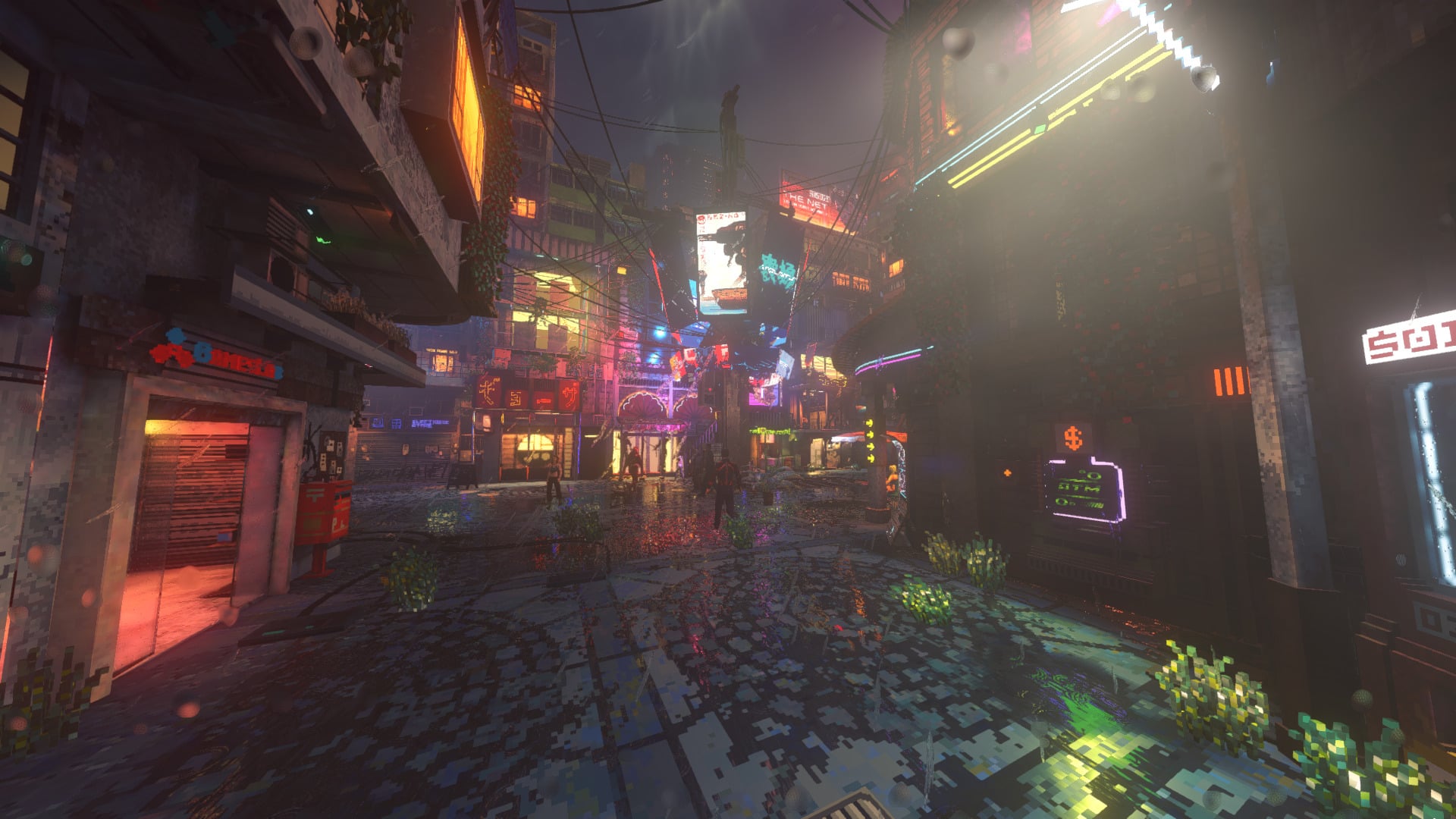 A screenshot of Nivalis Nights showing the city at night.