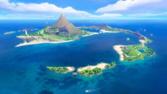 A screenshot of Nintendo Switch Sports Resort showing Wuhu Island.