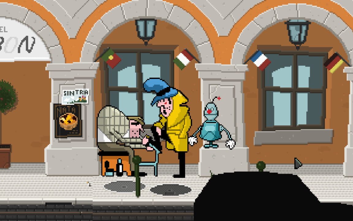 Detective Case and Clown Bot in: Murder in the Hotel Lisbon