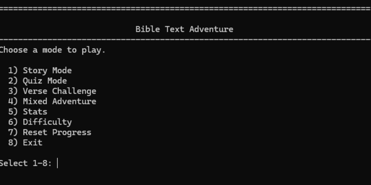 The Bible Text Adventure