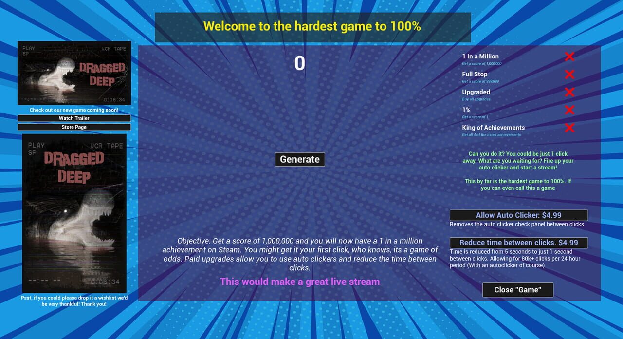 1 in a Million: A Game of Odds – Auto Clicker