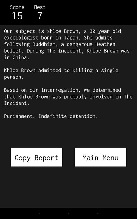 Indefinite: Interrogation Game