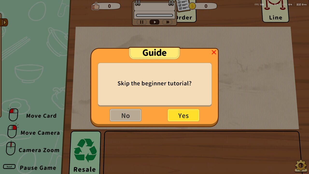 Card Sim: Chinese Restaurant