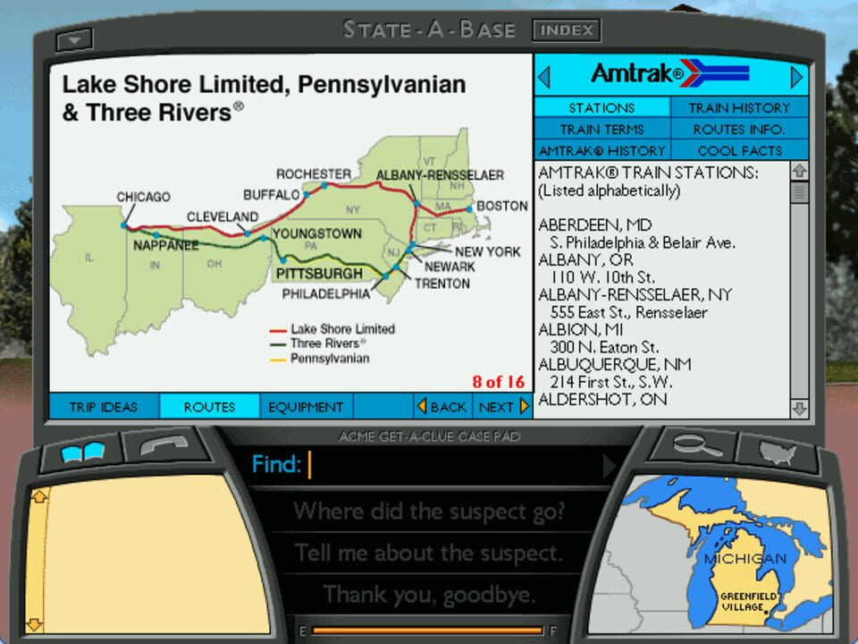 Where in America is Carmen Sandiego?: The Great Amtrak Train Adventure