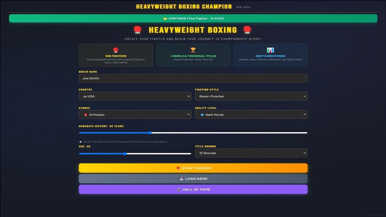 Sim: Heavyweight Boxing Champion