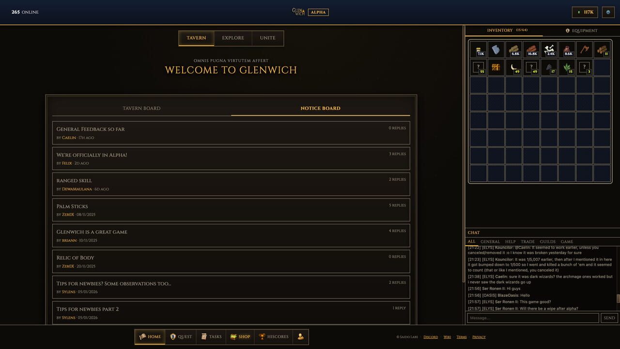 Glenwich Idle MMO