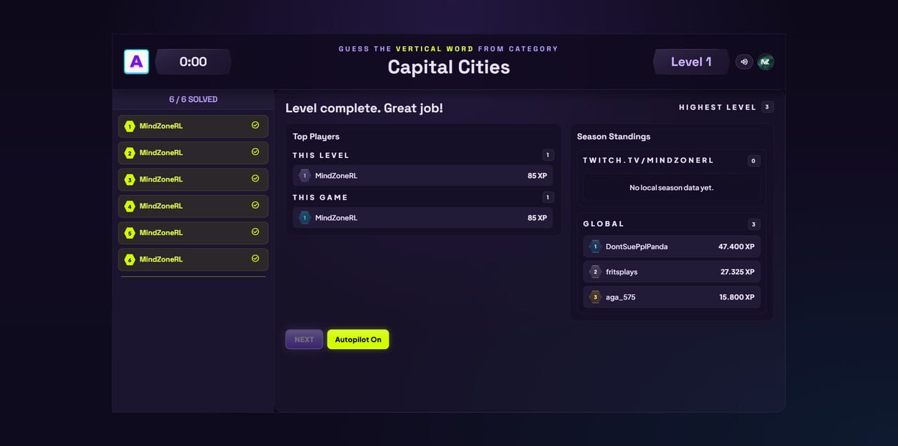 Acrostics on Stream