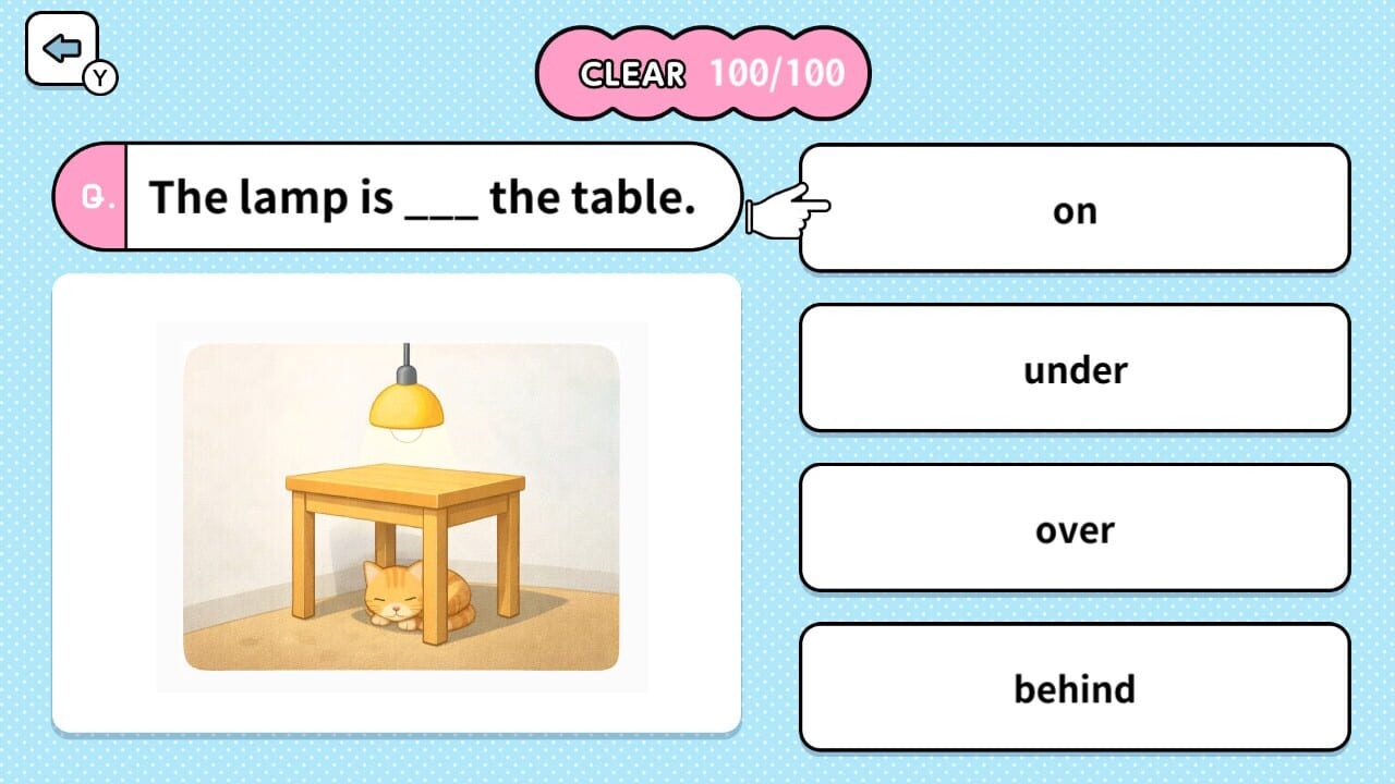 Learn with Illustrations! English Prepositions 4-Choice Quiz