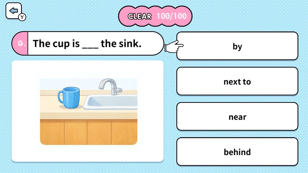 Learn with Illustrations! English Prepositions 4-Choice Quiz