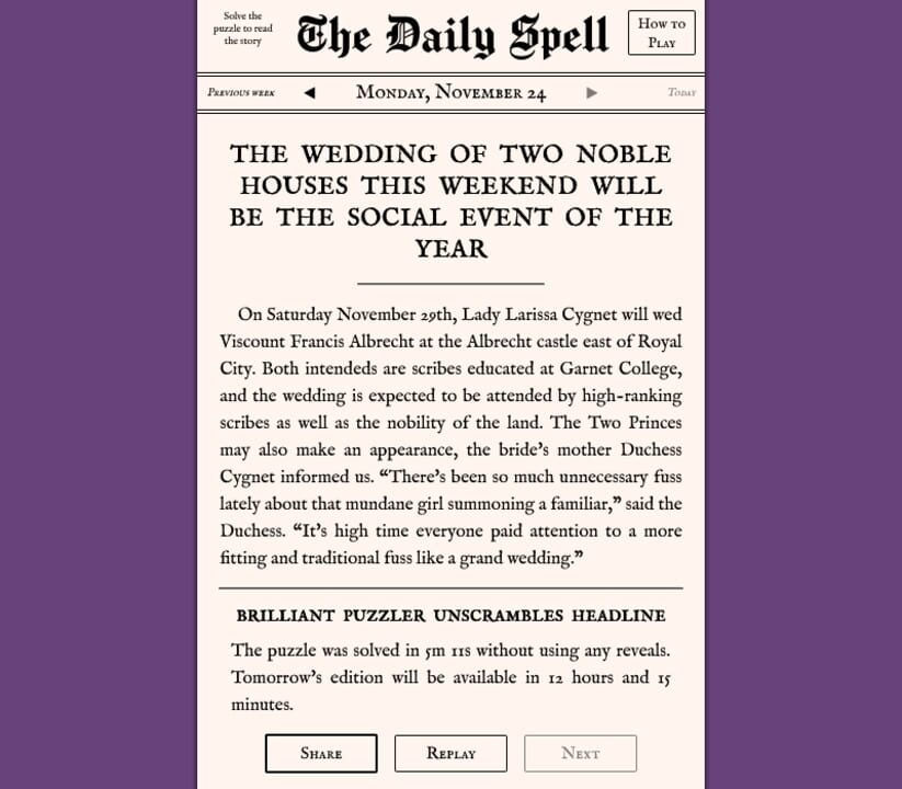 The Daily Spell
