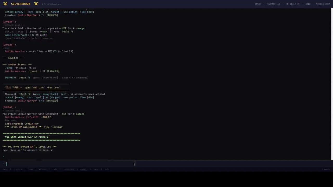 Silverbrook: a Text-Based RPG