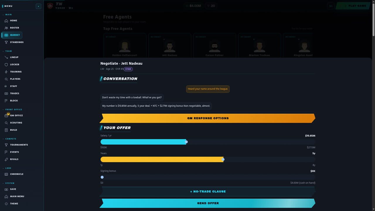 OvertimeGM: Hockey Manager
