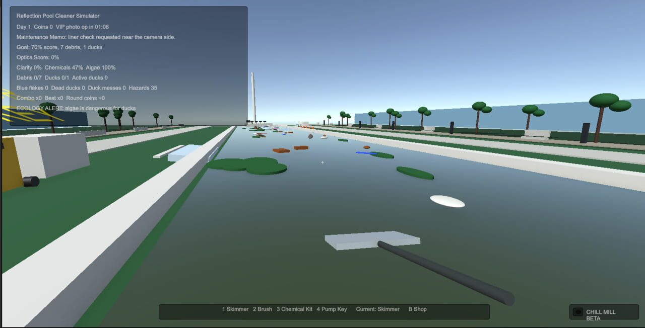 Reflection Pool Cleaner Simulator