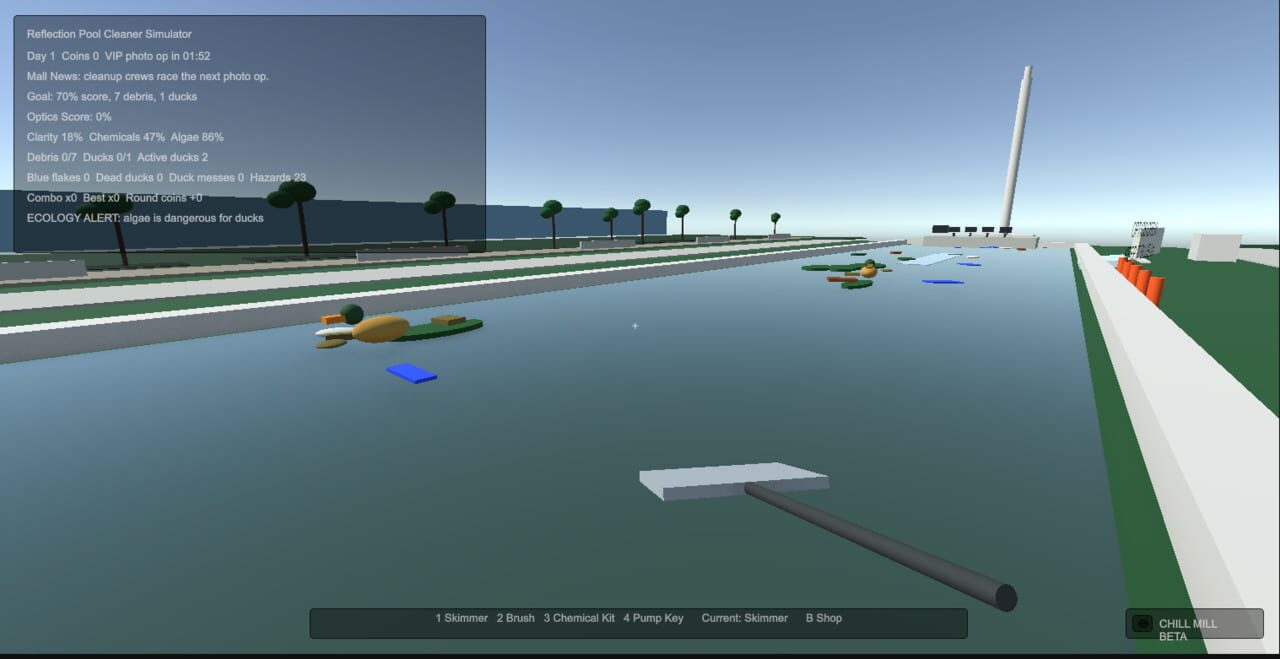 Reflection Pool Cleaner Simulator