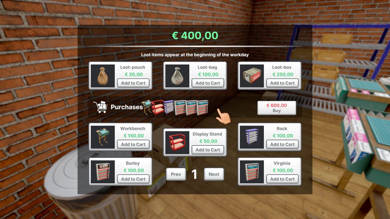 Nicotine Merchant Simulator