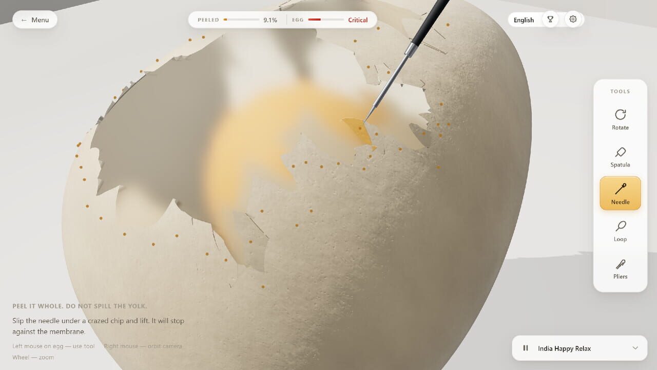 Raw Egg Peeling